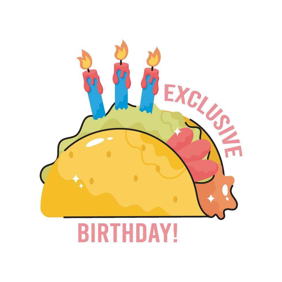 Taco doodle vector colorful Sticker. EPS 10 file