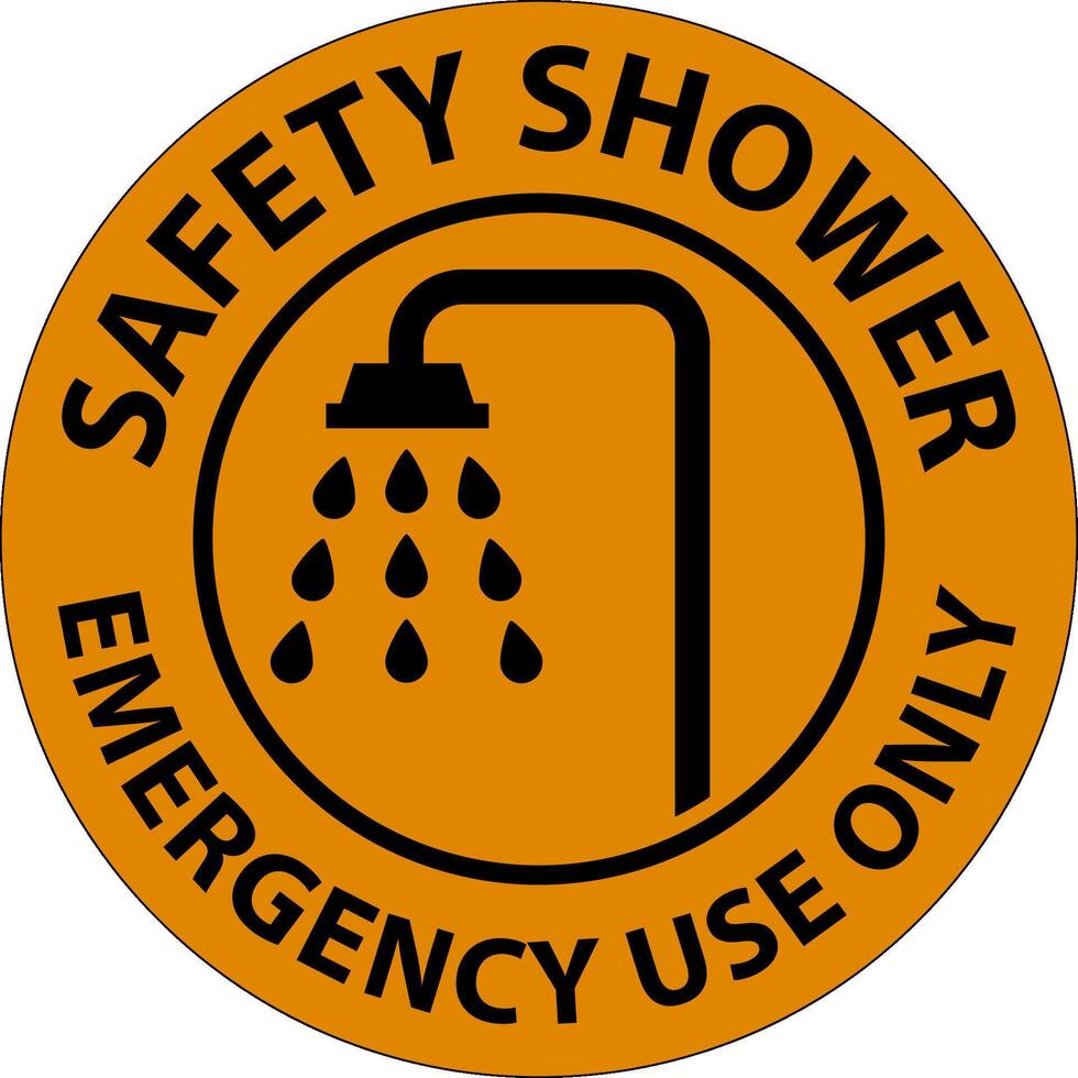 Safety Shower Sign, Safety Shower - Emergency Use Only vector