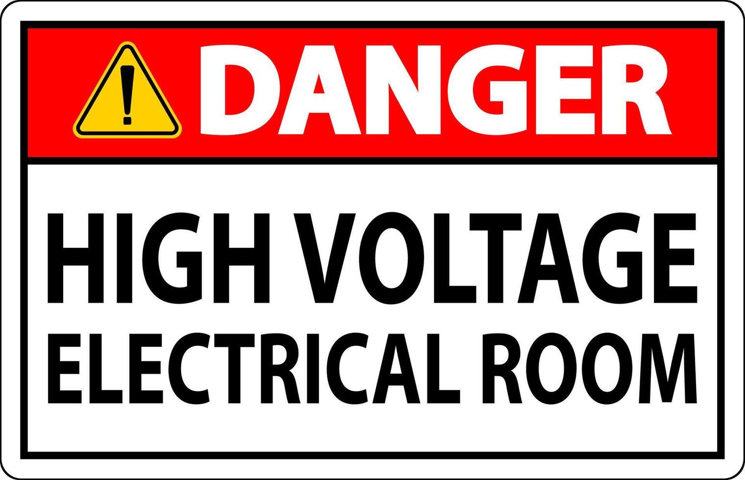 Danger Sign High Voltage - Electrical Room vector