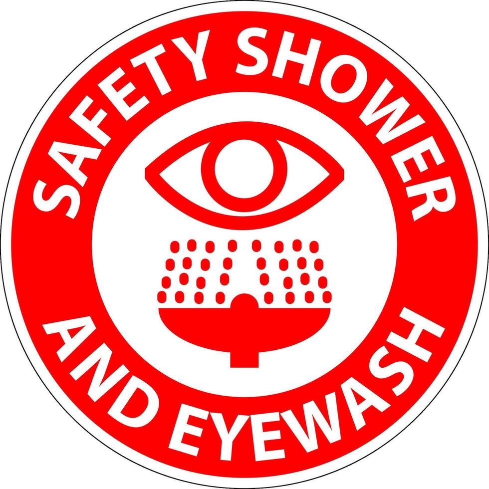 Floor Sign Safety Shower And Eyewash vector