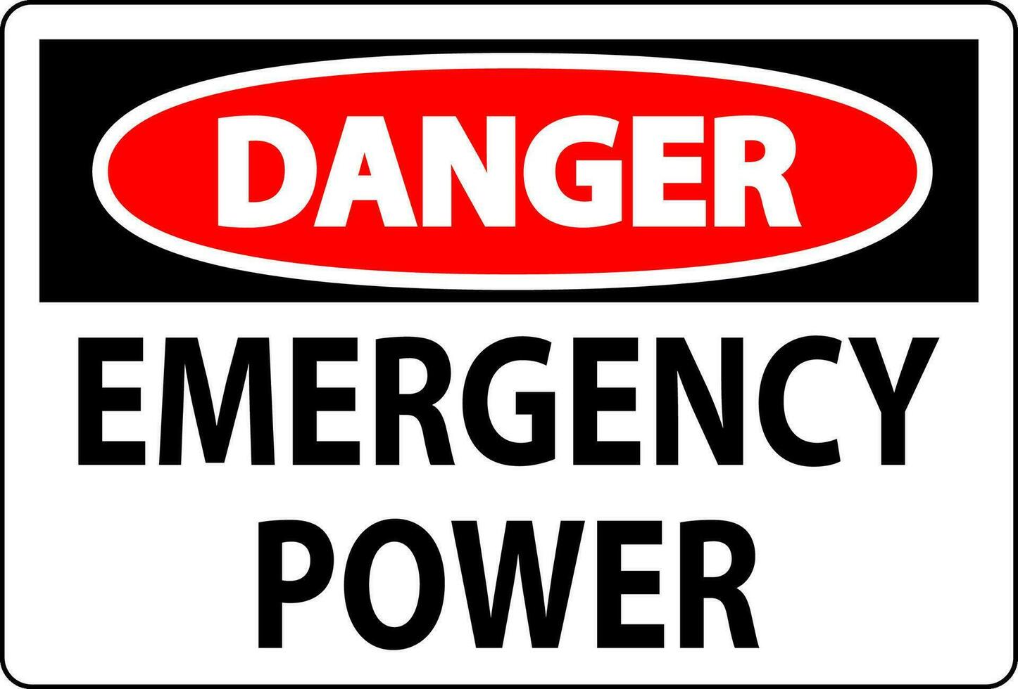 Danger Sign Emergency Power vector