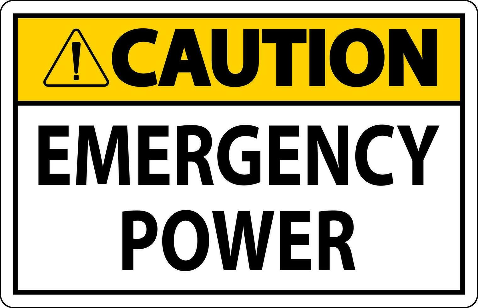 Caution Sign Emergency Power vector