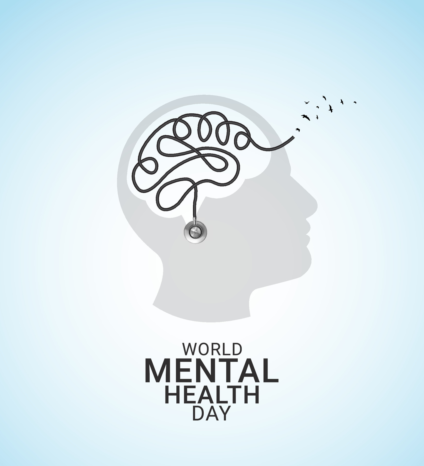 World Mental Health Day. Creative mental health. Mental health vector