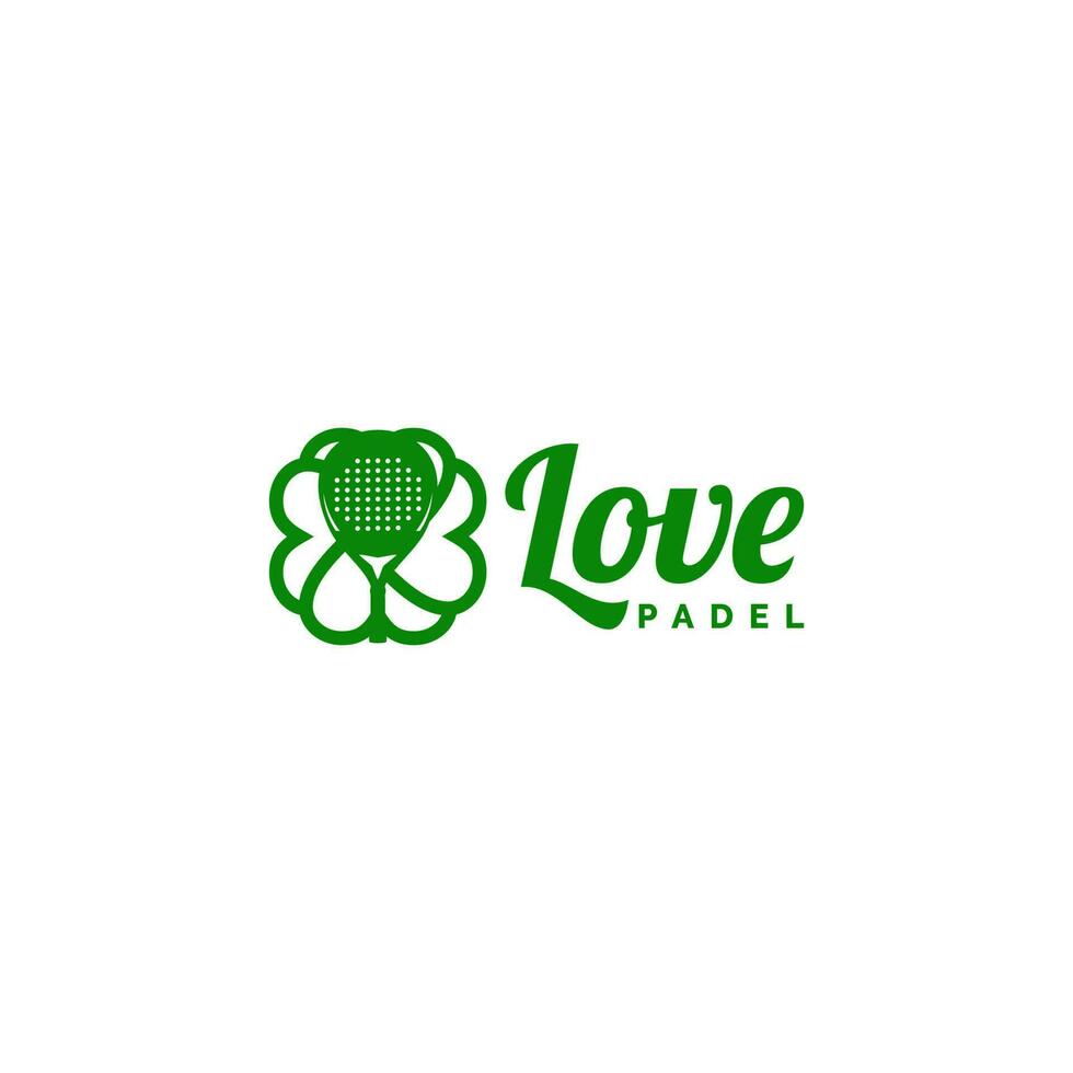 Love Padel Logo Design Vector
