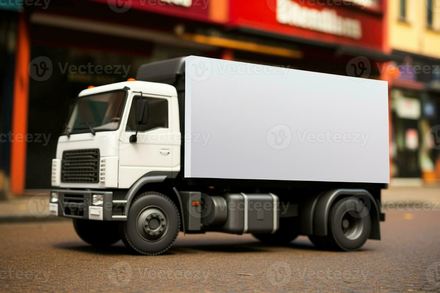 truck and boxes, logistics banner mockup generative ai photo
