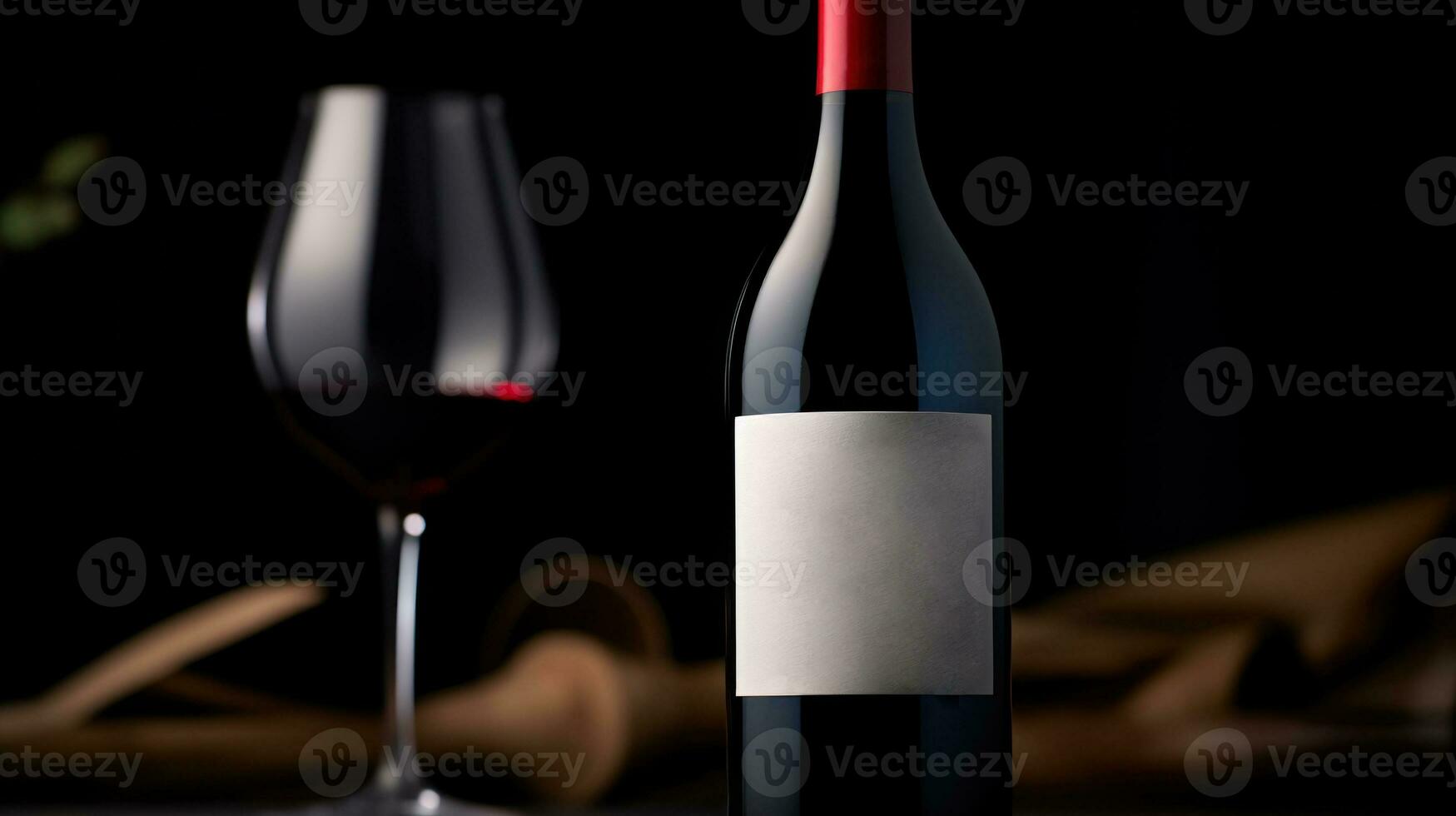glass and bottle with red generative ai photo