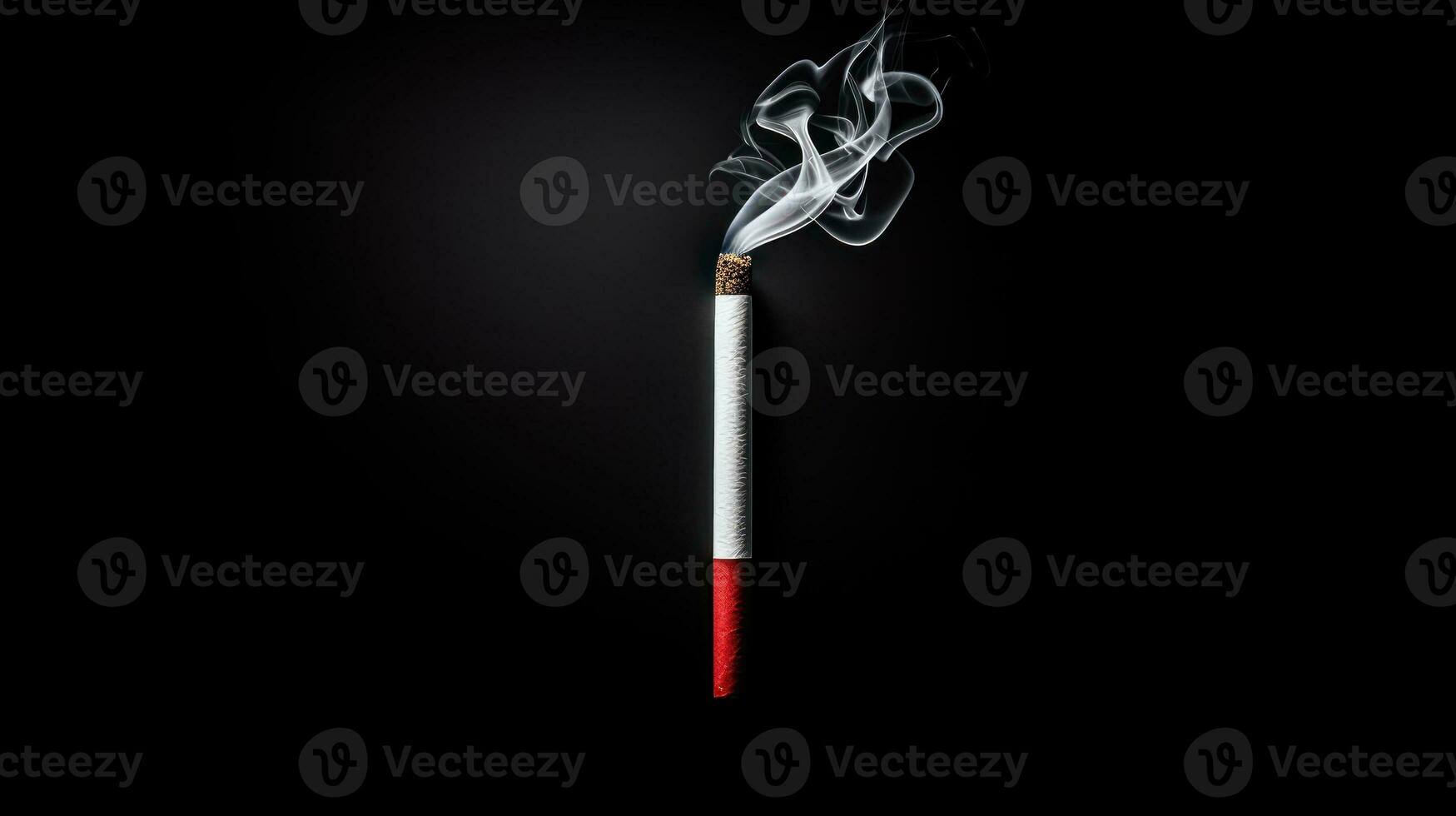 smoldering cigarette smoke on black generative ai photo