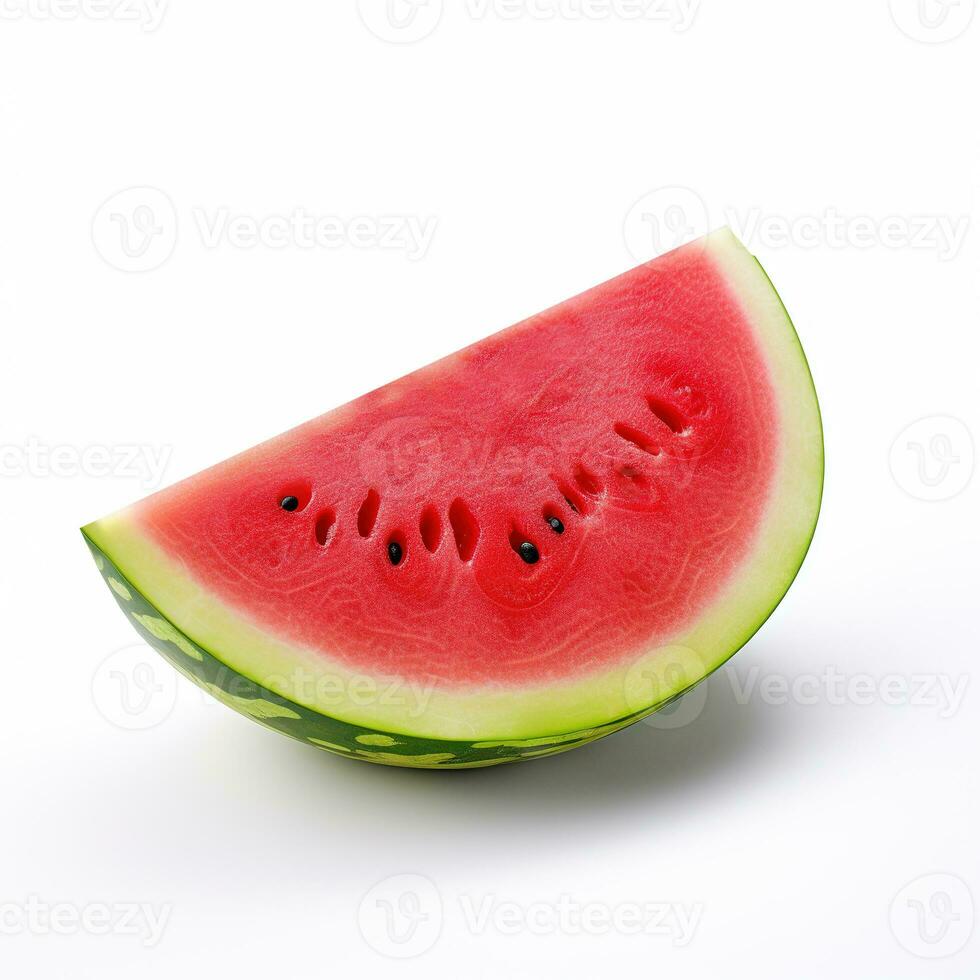 Red ripe organic watermelon. Watermelon on a white background close-up. photo