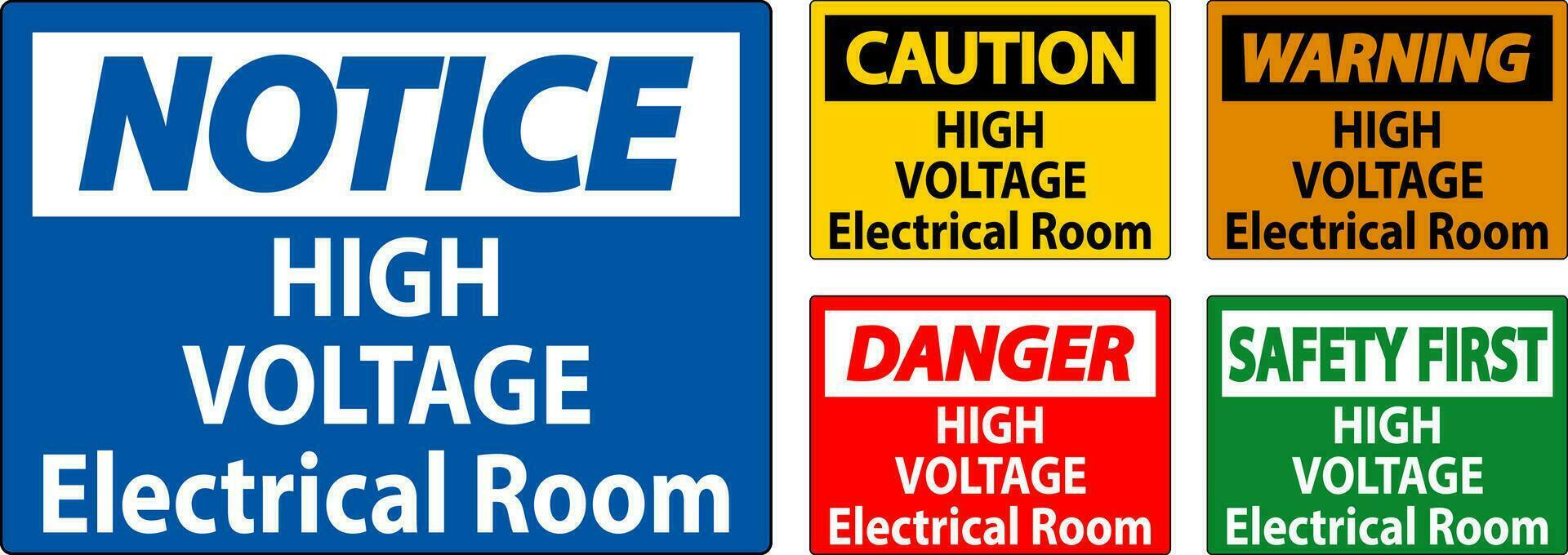 Danger Sign High Voltage - Electrical Room vector