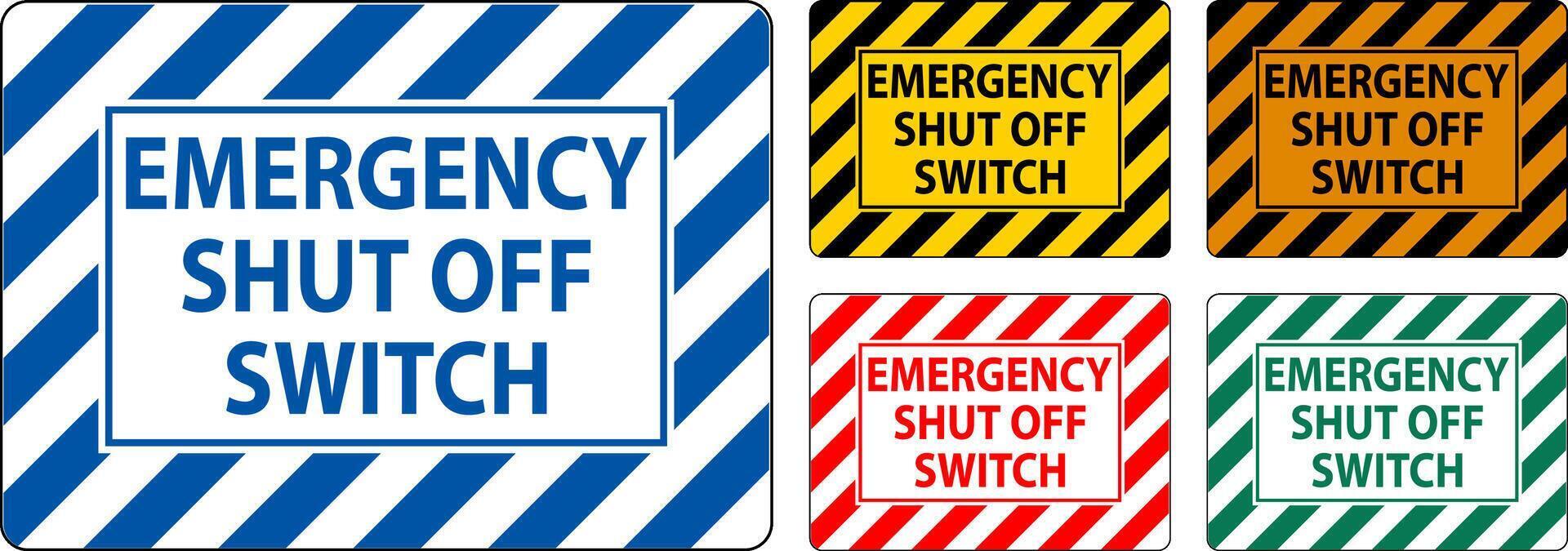 Automatic Start Hazard Sign Emergency Shut Off Switch vector