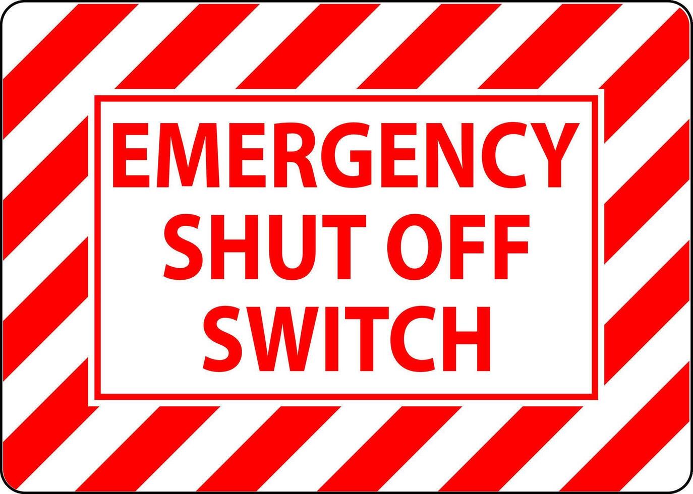 Automatic Start Hazard Sign Emergency Shut Off Switch vector