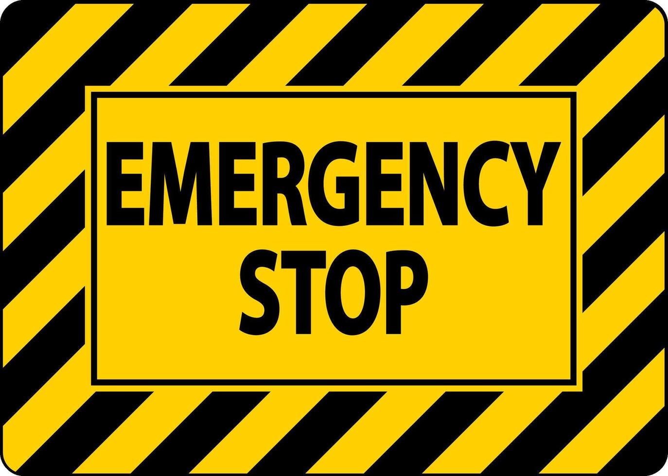 Electrical Equipment Warning Sign Emergency Stop vector