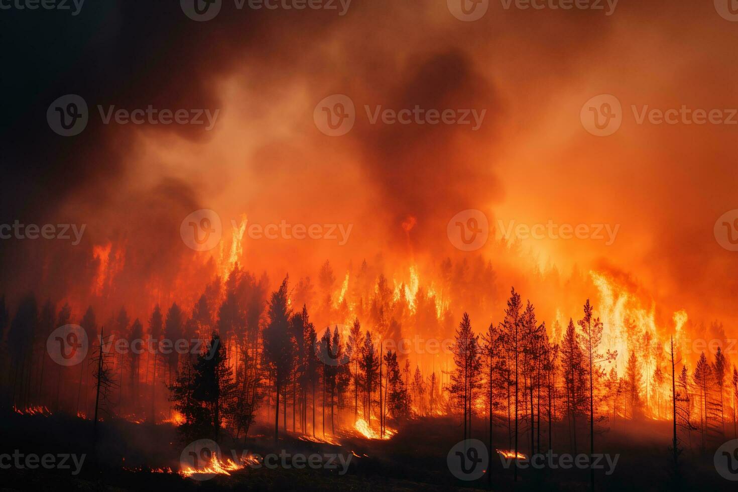 wildfire creates its own extreme weather conditions.ai generative photo