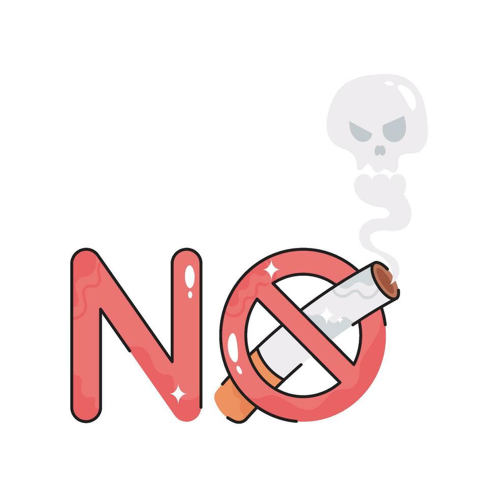 No smoking doodle vector colorful  Sticker. EPS 10 file