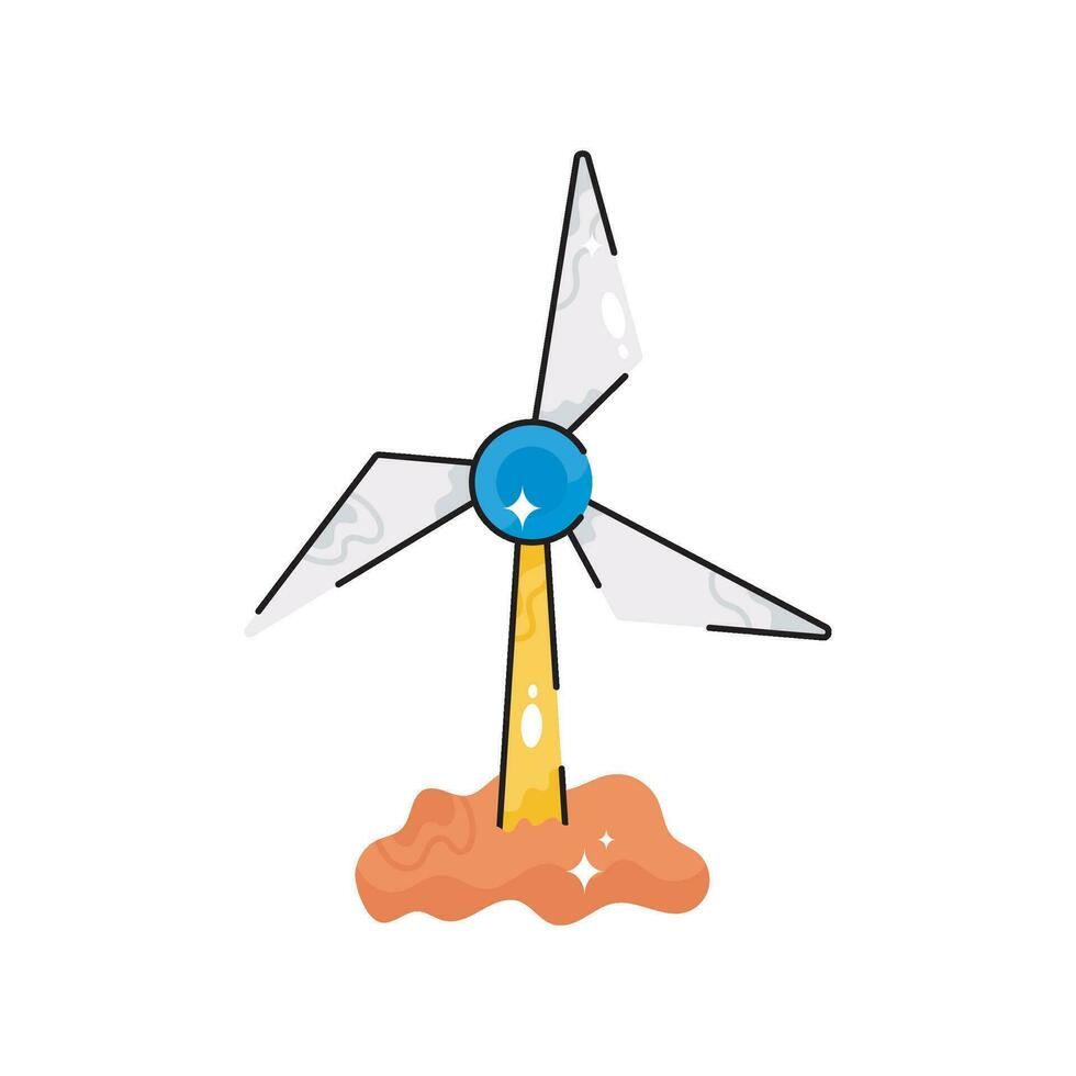 Turbine doodle vector colorful  Sticker. EPS 10 file