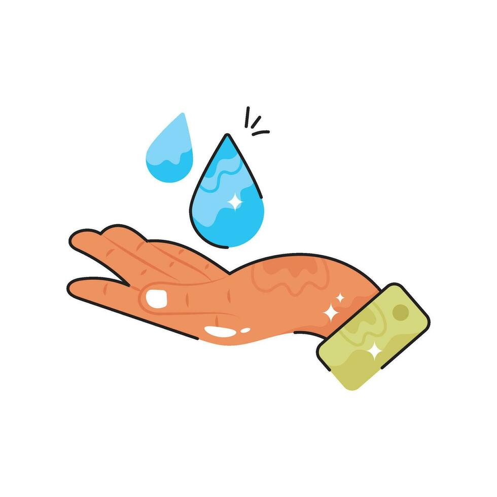 Save water doodle vector colorful  Sticker. EPS 10 file