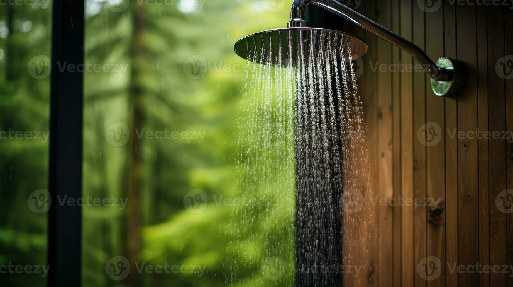 rain shower fresh summer water generative ai photo