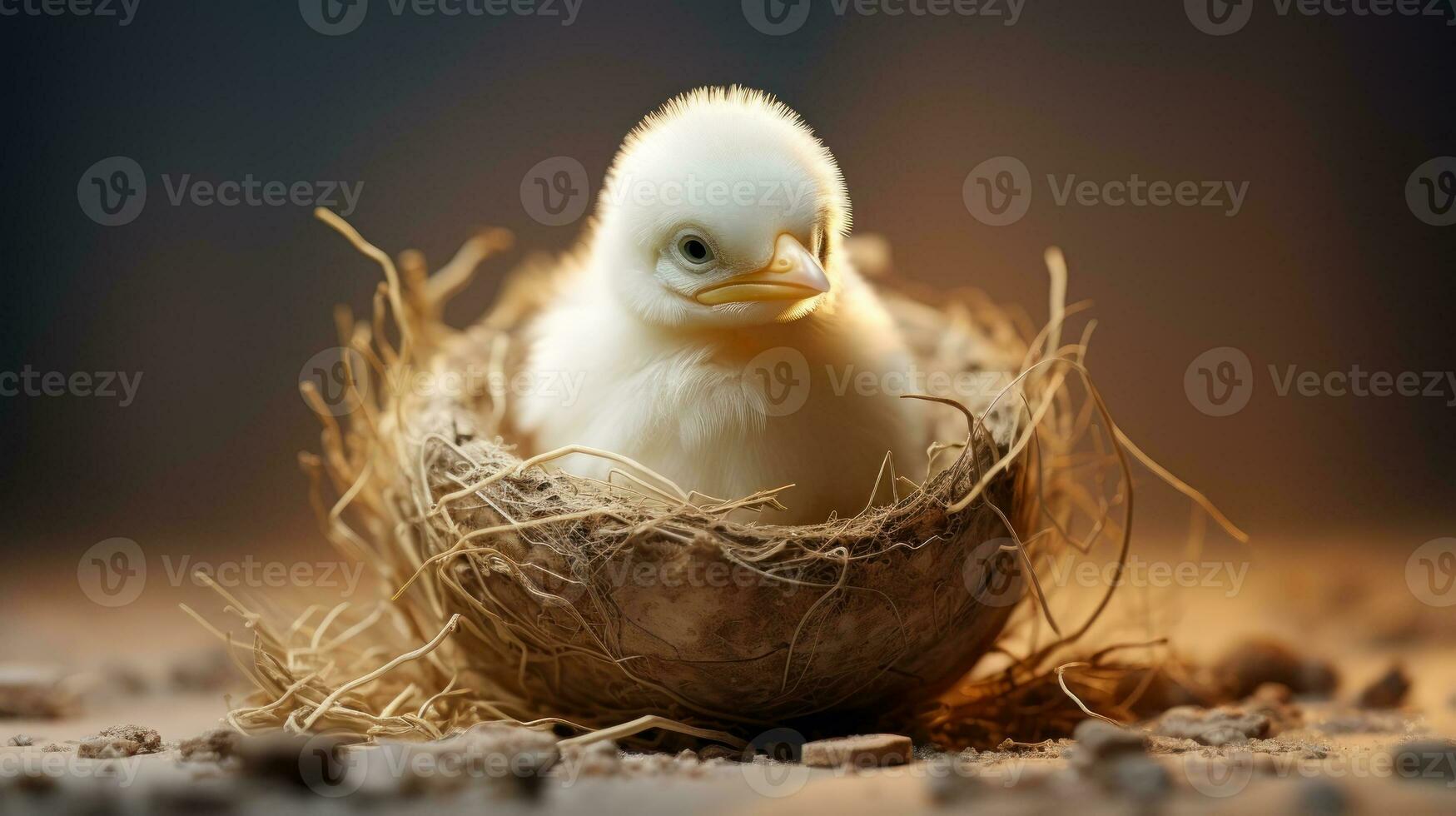 chick in the nest generative ai photo