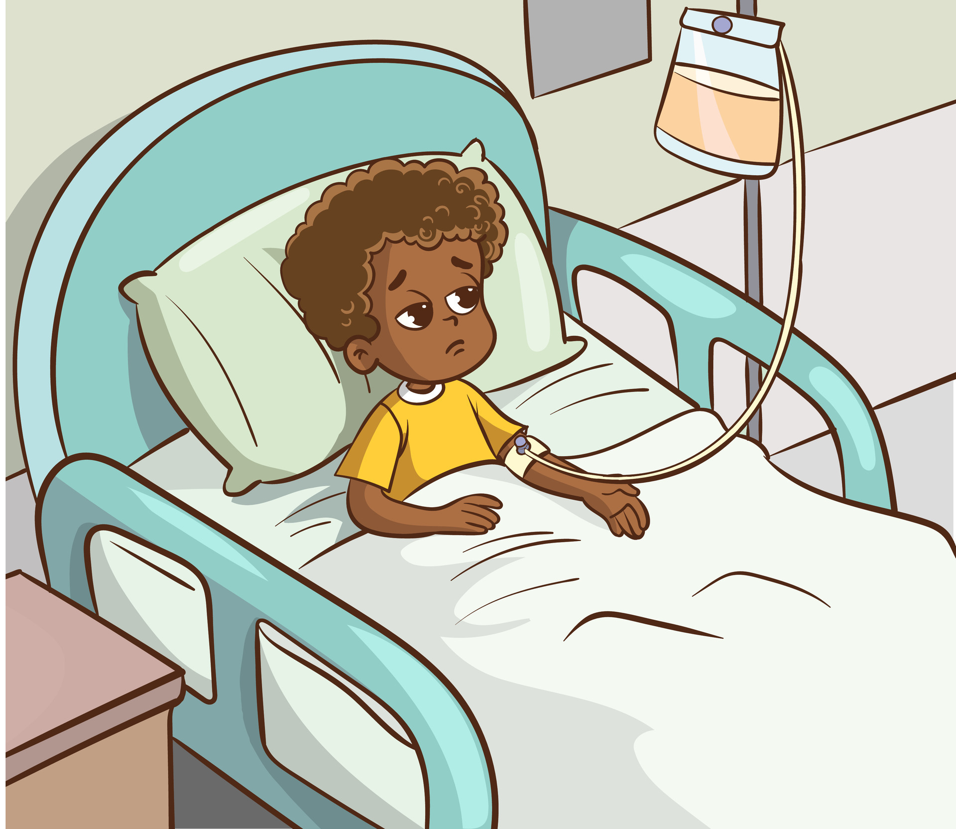 vector-illustration-of-a-sick-child-in-hospital-27718435-vector-art-at