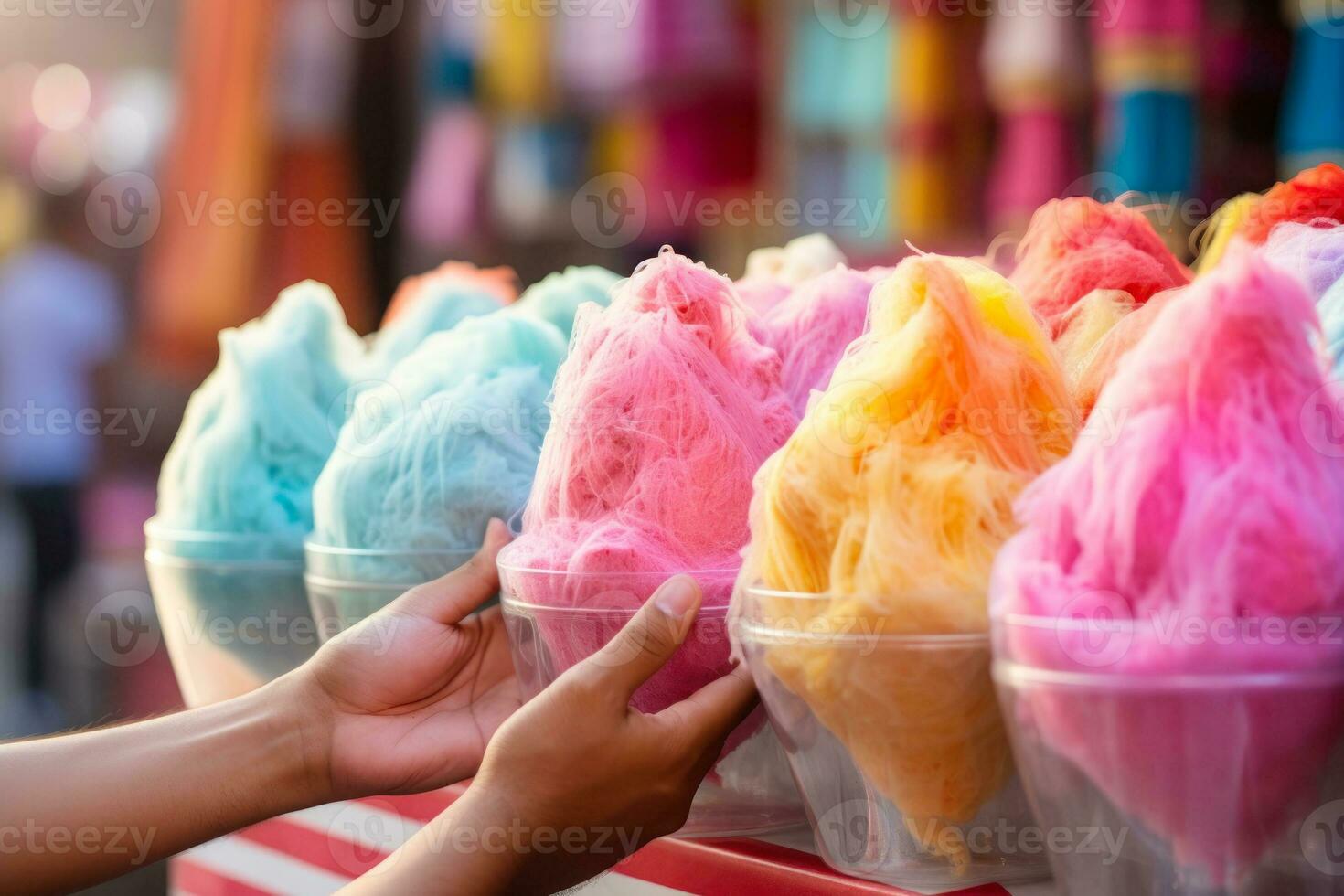 street food cotton candy generative ai photo