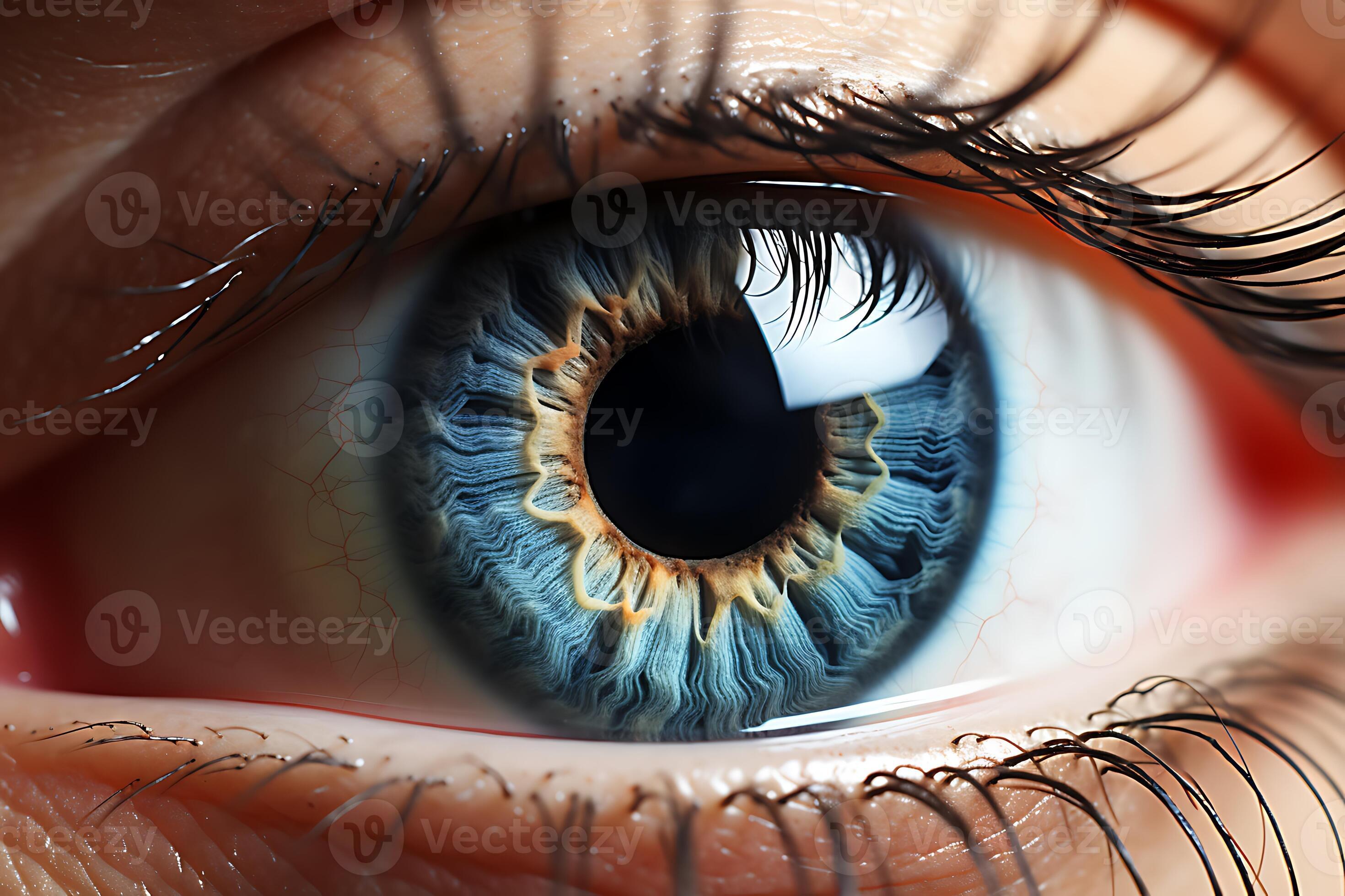 Human Eye With Blue Color In Extreme Close Up Shot AI Generated 
