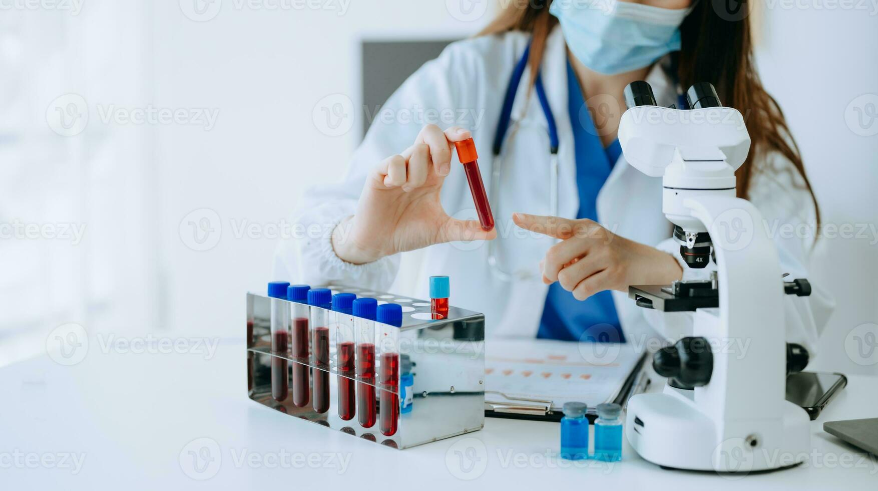 Dctor work on digital tablet healthcare doctor technology tablet using computer in laboratory study with virtual icon photo