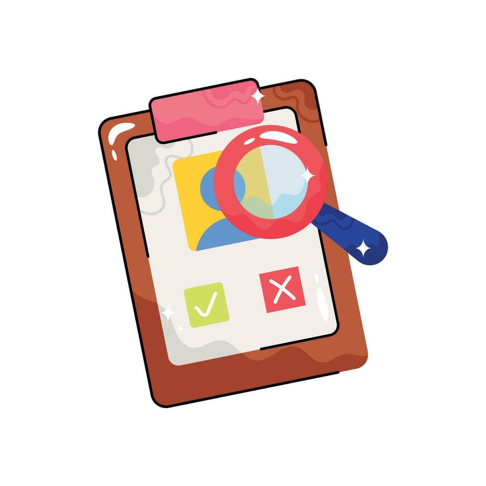 Clipboard doodle vector colorful Sticker. EPS 10 file