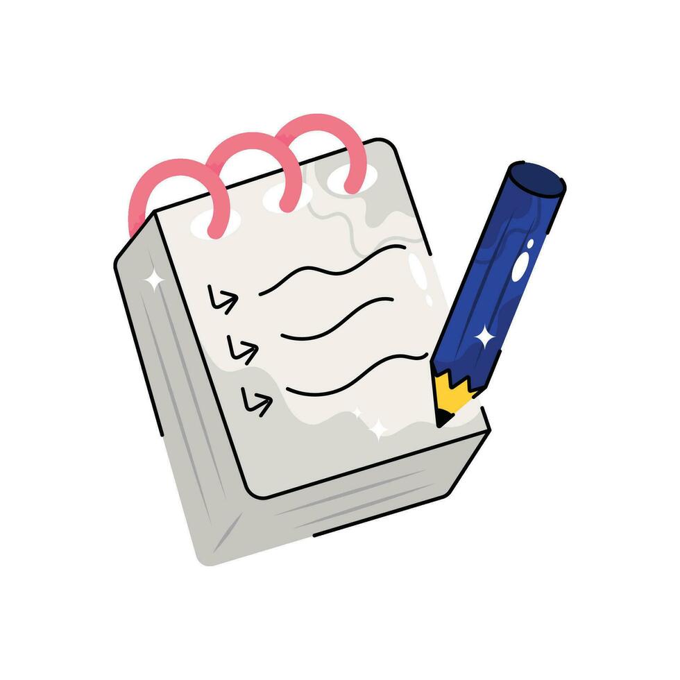 Note book doodle vector colorful Sticker. EPS 10 file