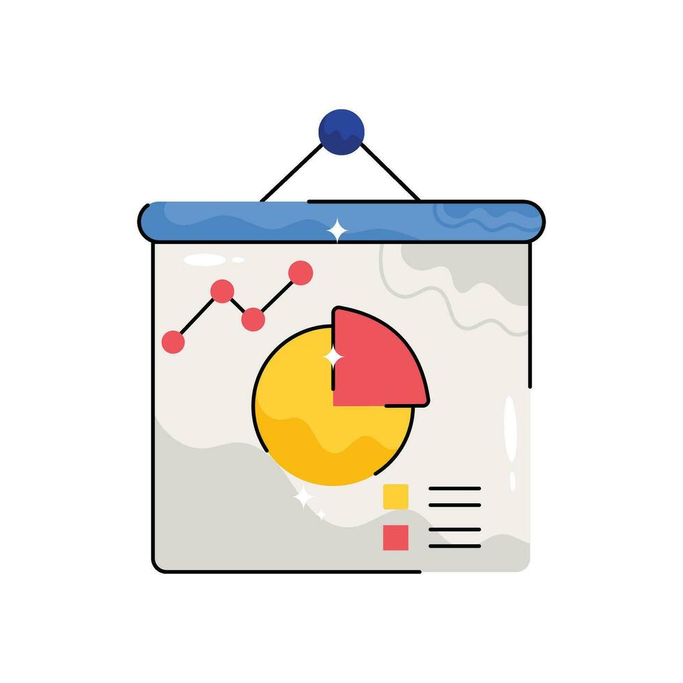 Statistic presentation doodle vector colorful Sticker. EPS 10 file