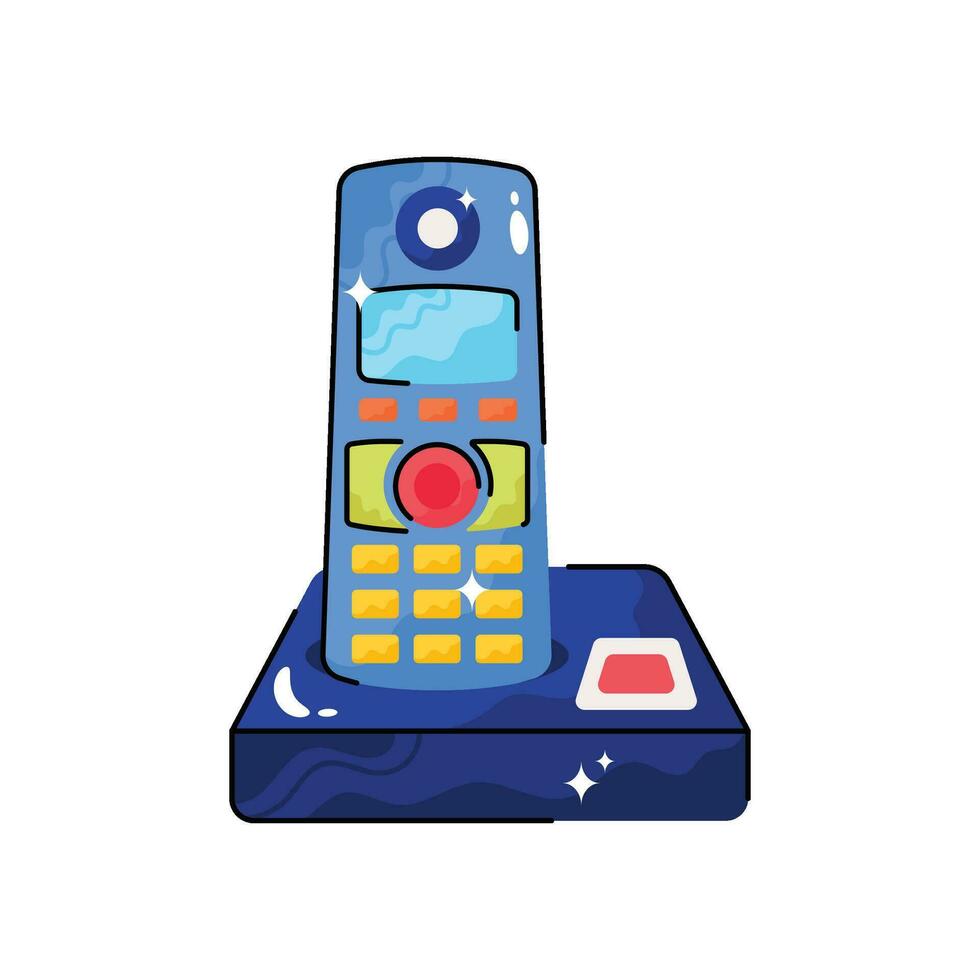 Telephone doodle vector colorful Sticker. EPS 10 file