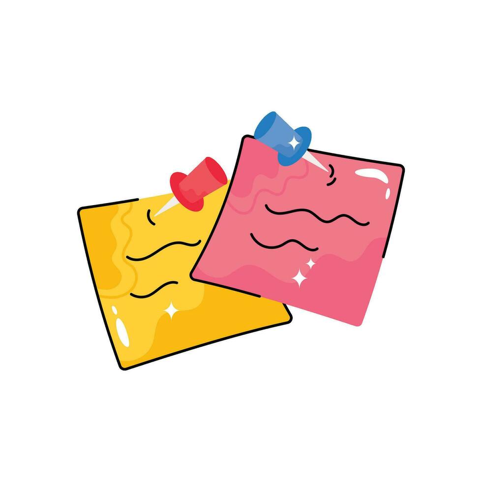 Paper notes doodle vector colorful Sticker. EPS 10 file