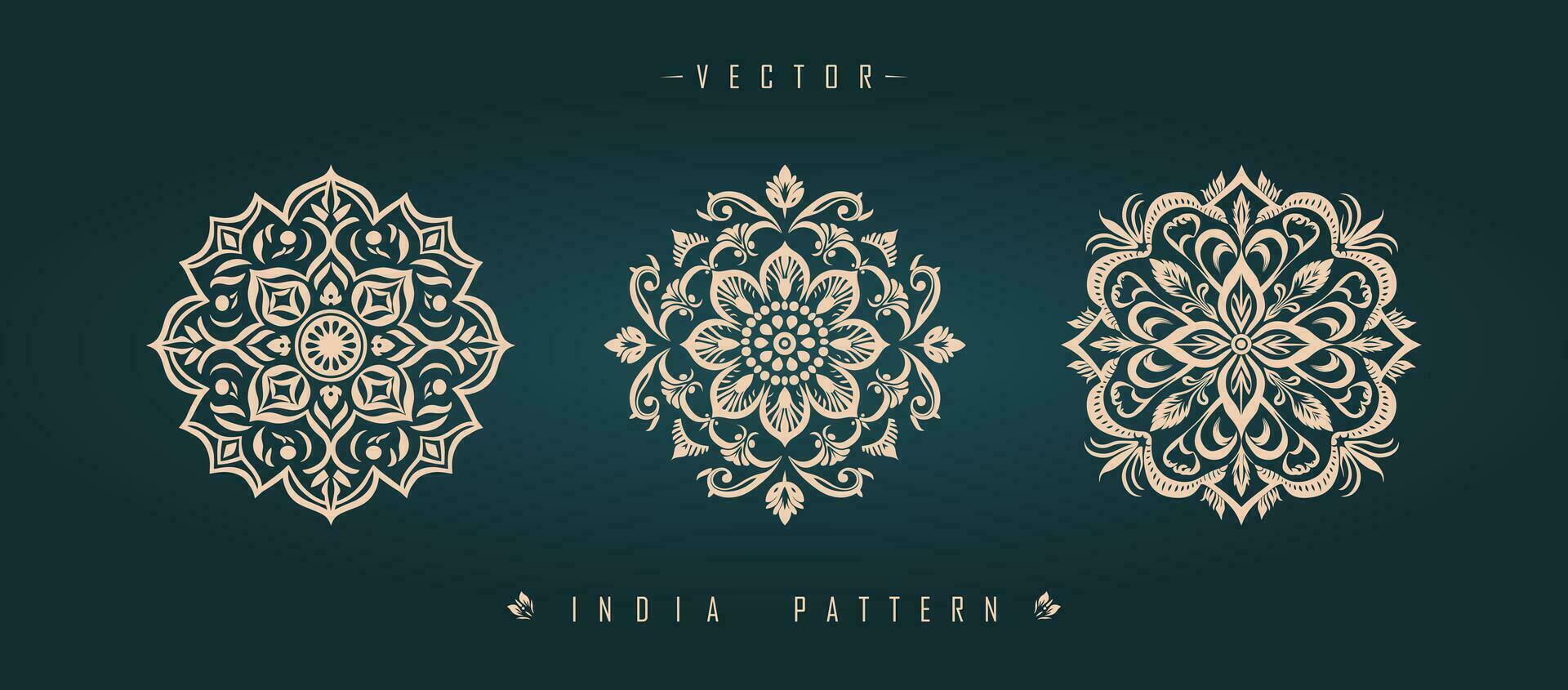 Indian traditional pattern Asian pattern vector