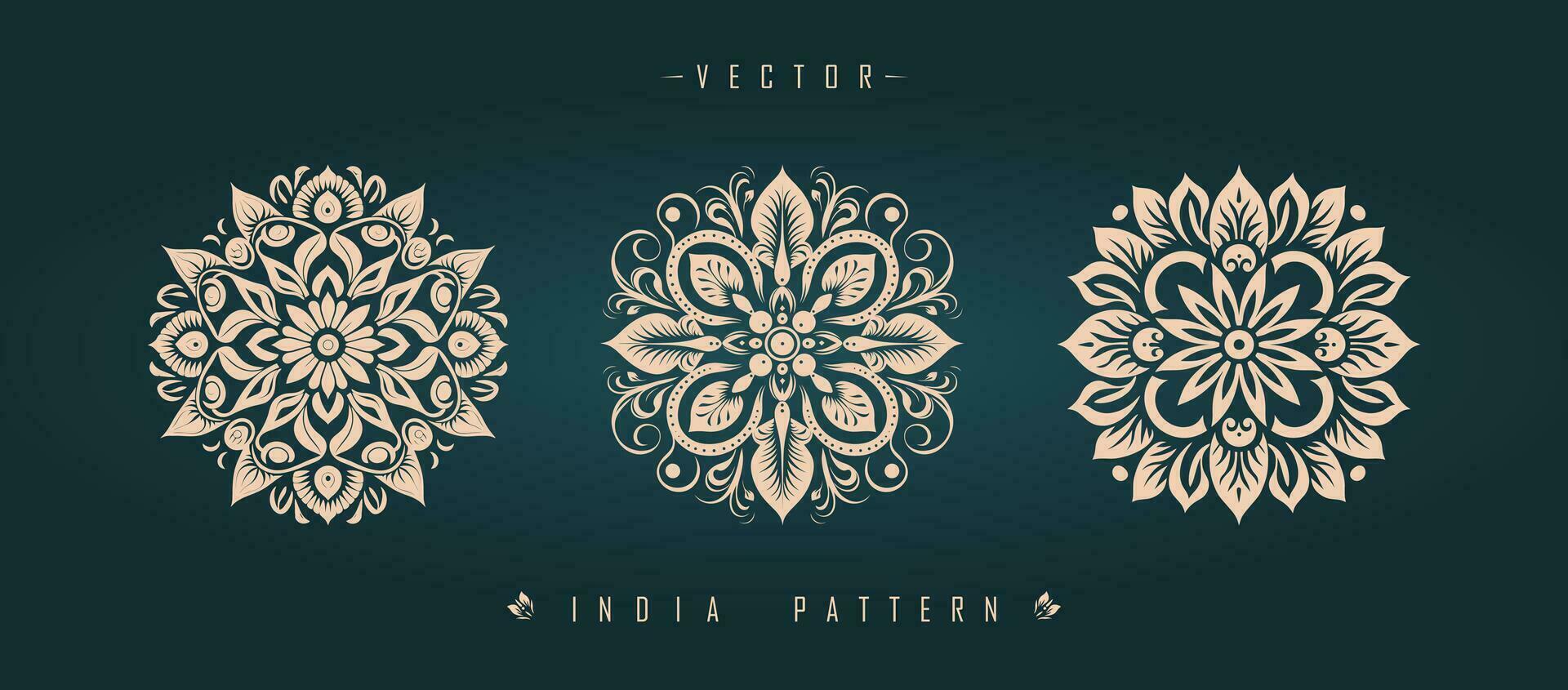 Indian traditional pattern Asian pattern vector