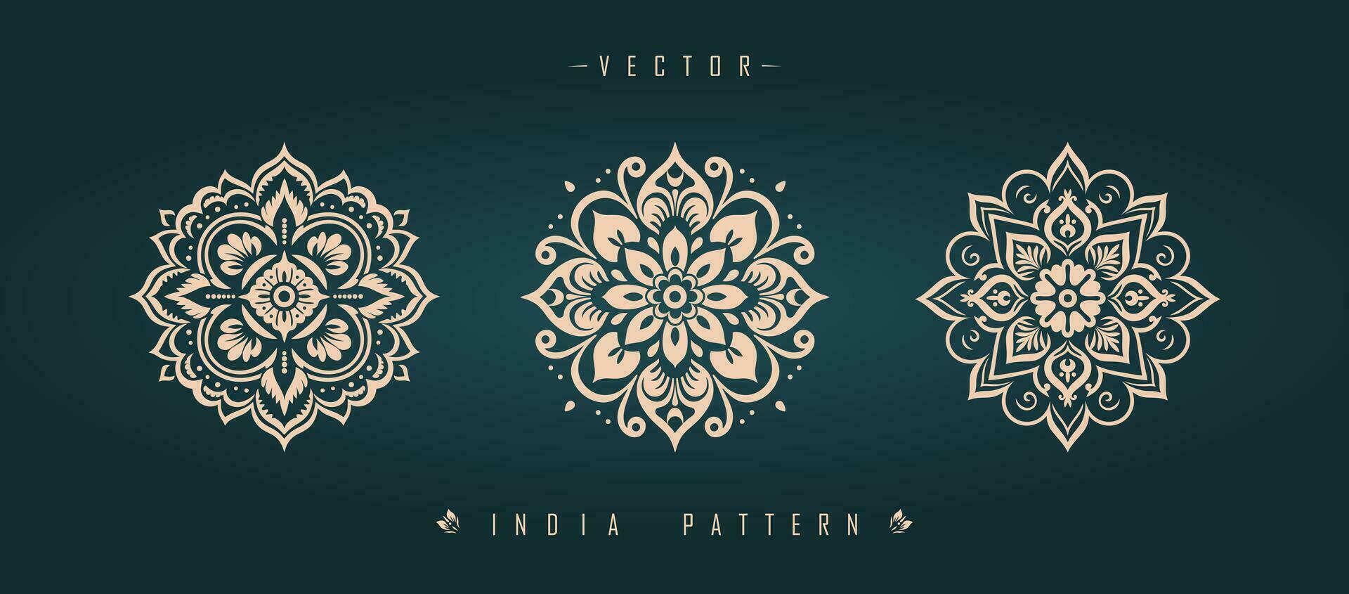 Indian traditional pattern Asian pattern vector