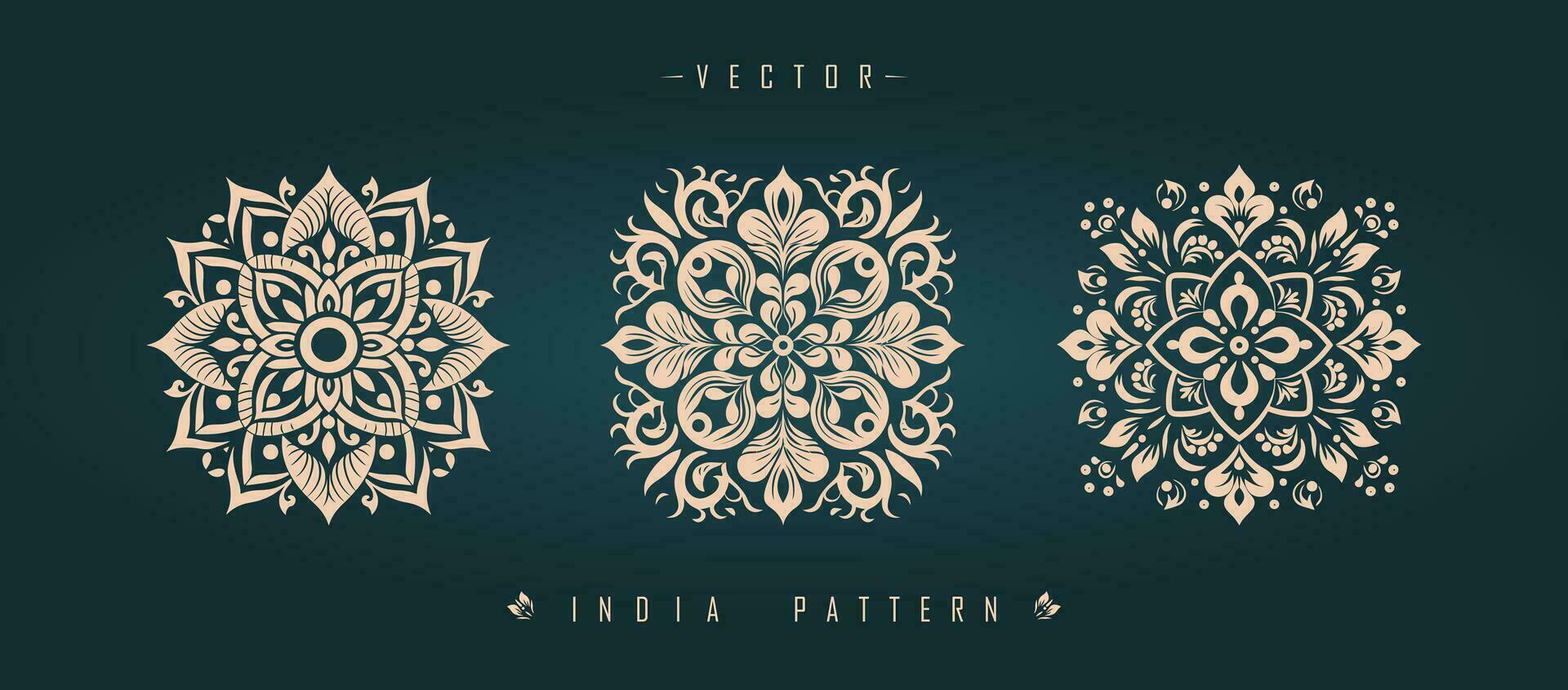 Indian traditional pattern Asian pattern vector