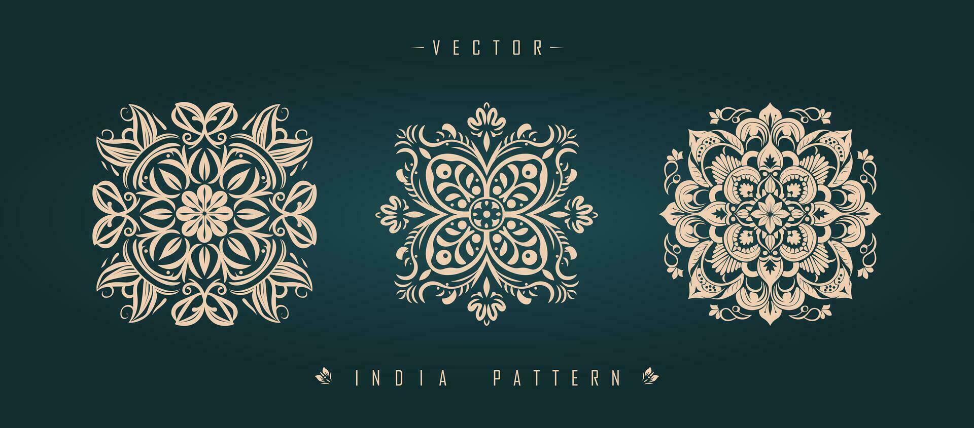 Indian traditional pattern Asian pattern vector