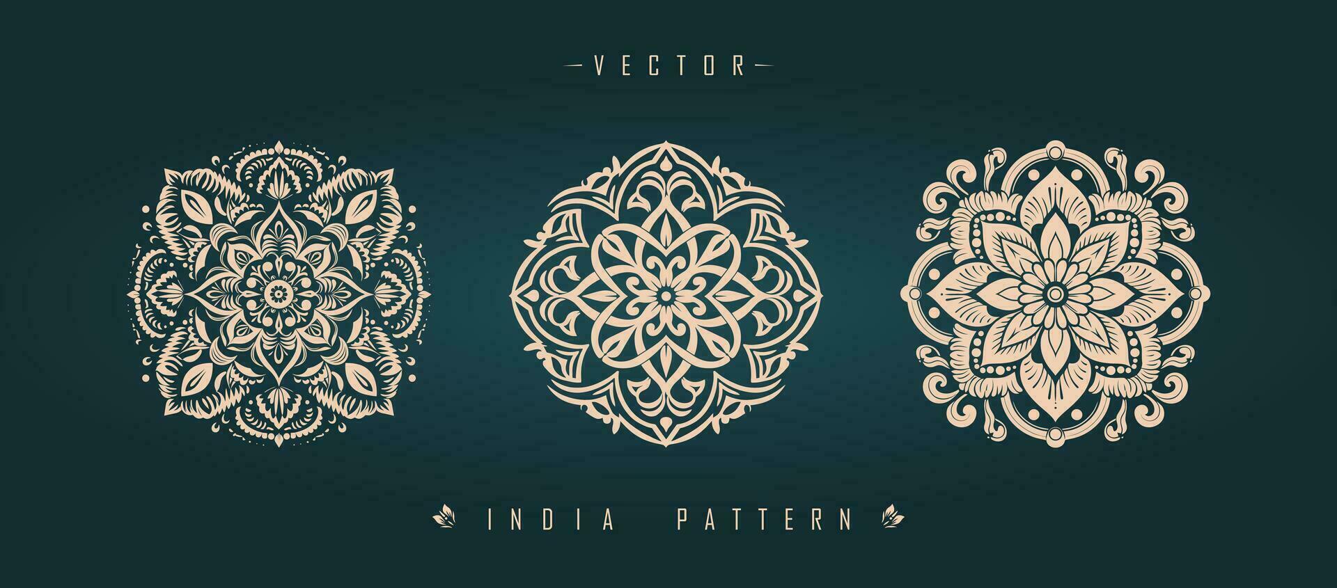 Indian traditional pattern Asian pattern vector