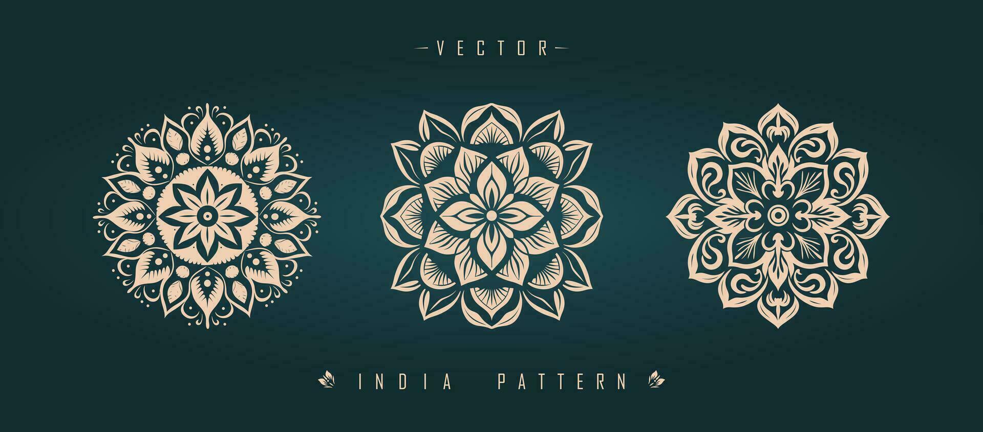 Indian traditional pattern Asian pattern vector