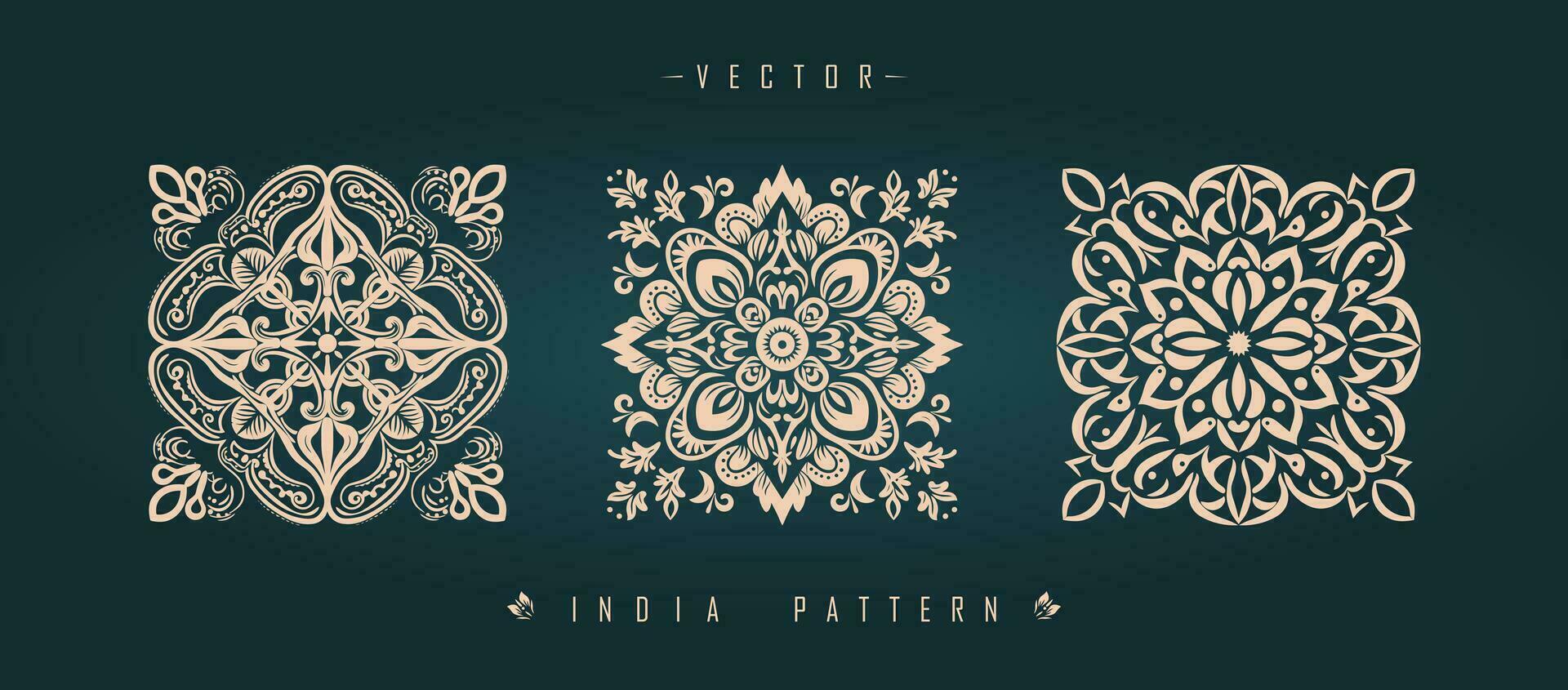 Indian traditional pattern Asian pattern vector