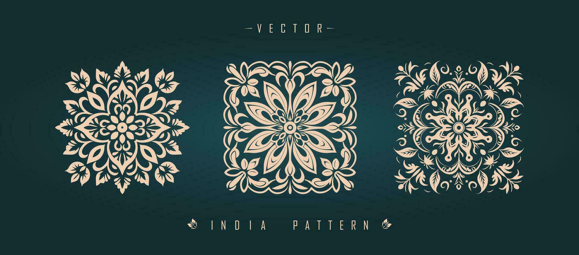 Indian traditional pattern Asian pattern vector