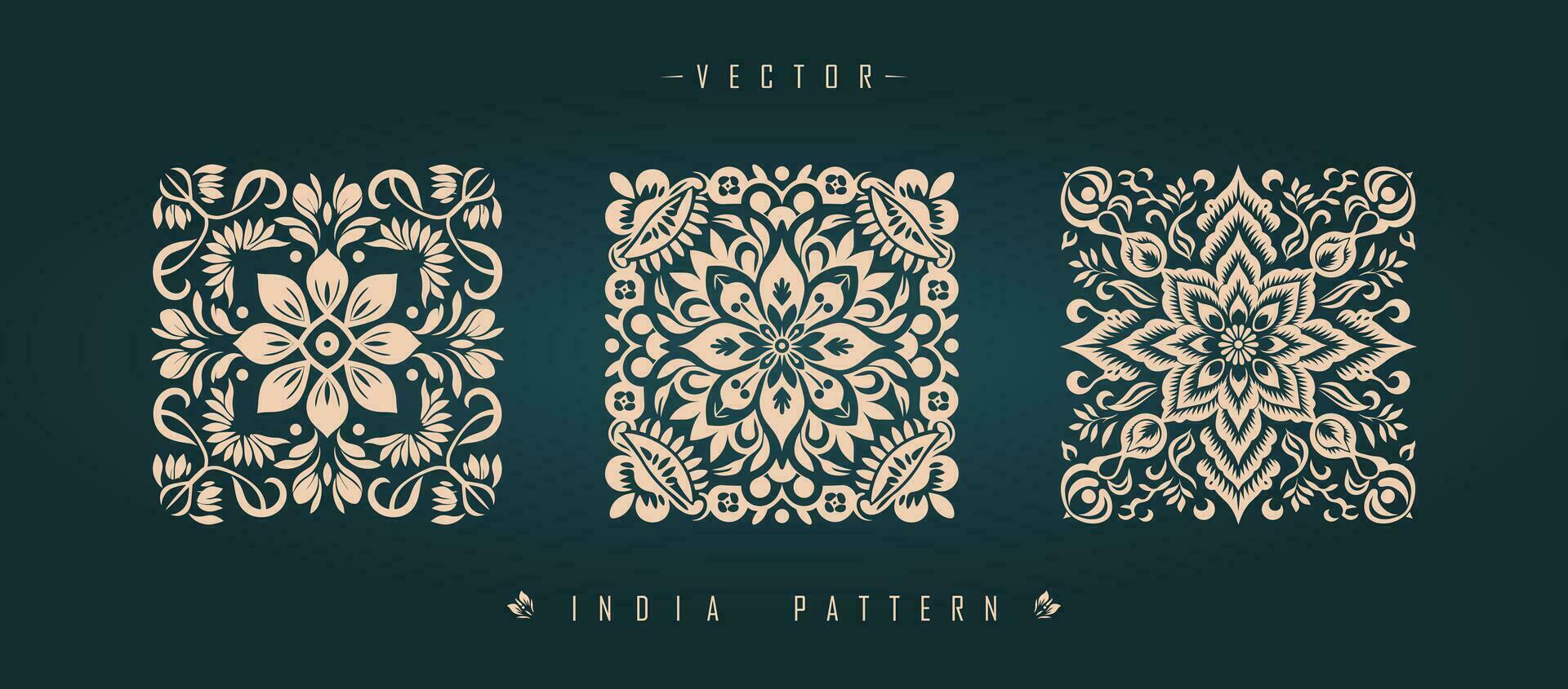 Indian traditional pattern Asian pattern vector