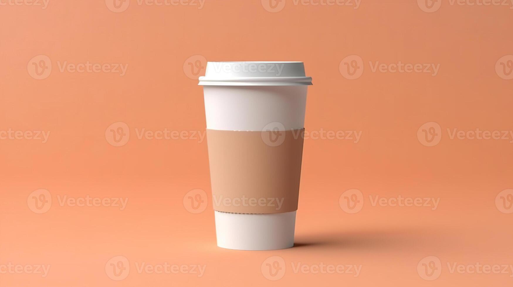 blank white coffee cup with lid mockup. photo