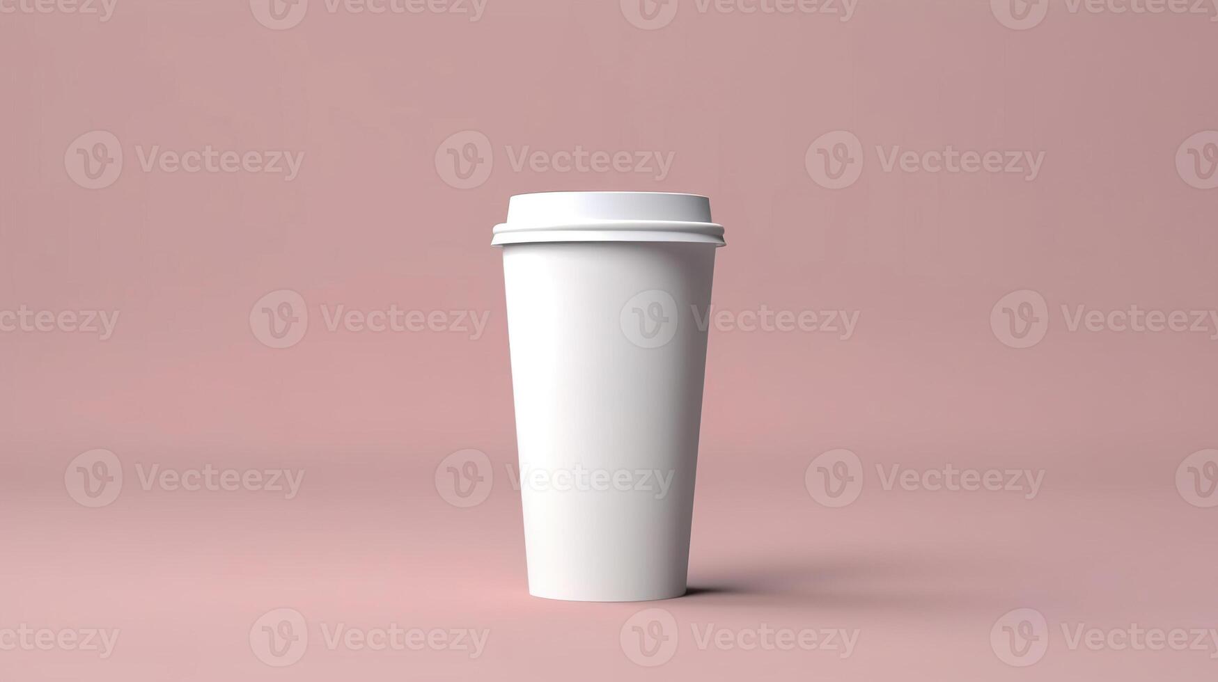 blank white coffee cup with lid mockup. photo