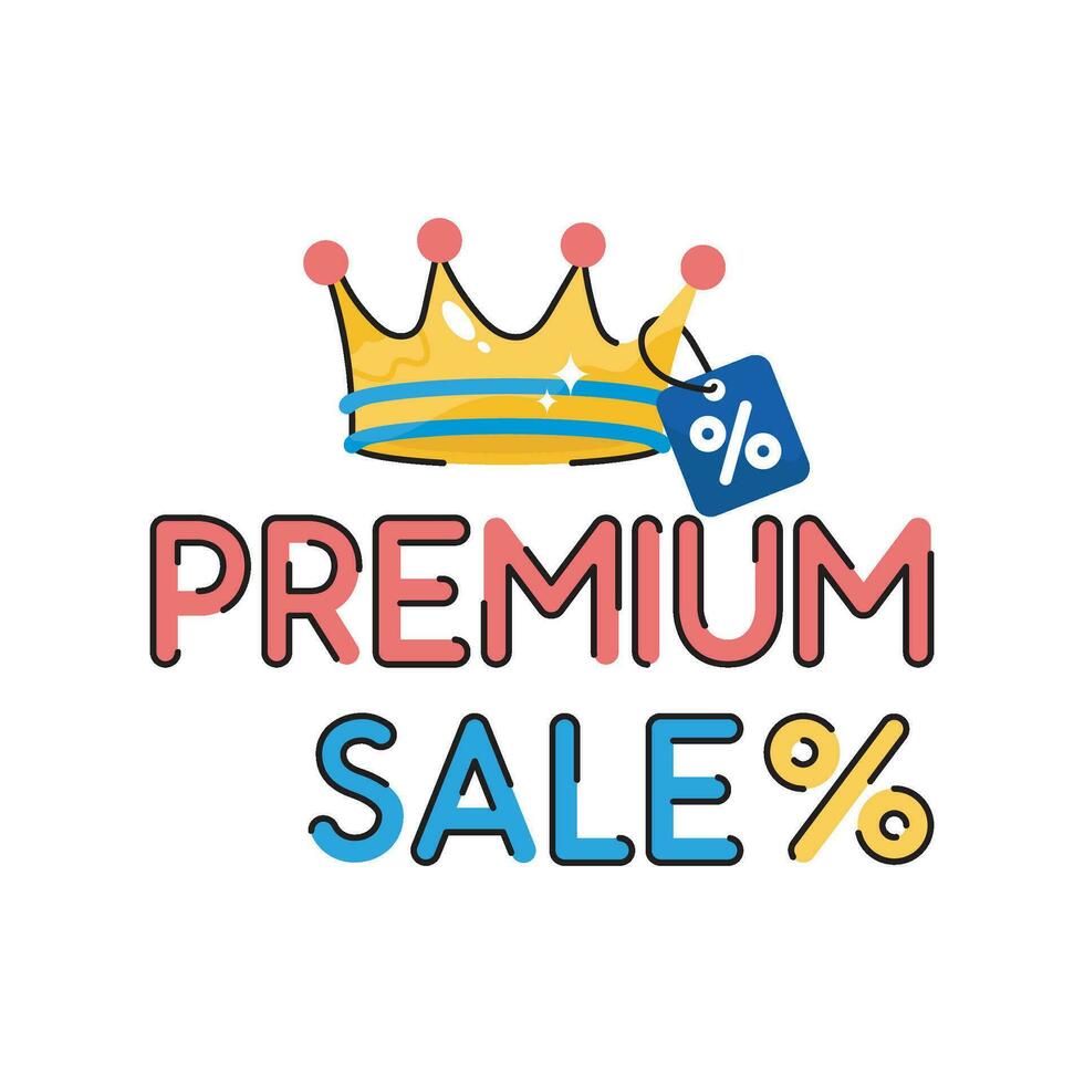 Premium sale doodle vector colorful Sticker. EPS 10 file