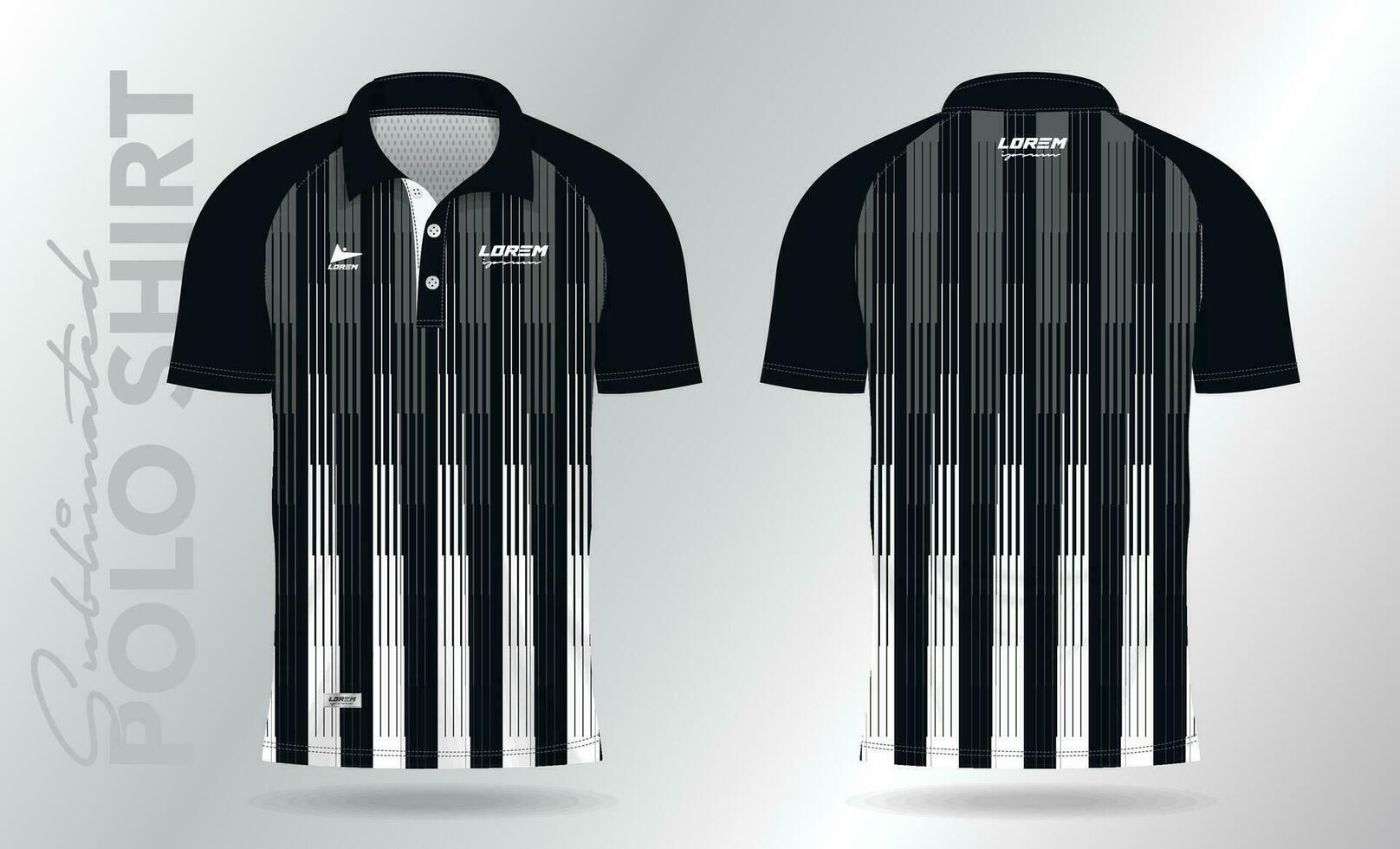 negro y blanco polo camisa Bosquejo modelo diseño para deporte uniforme vector