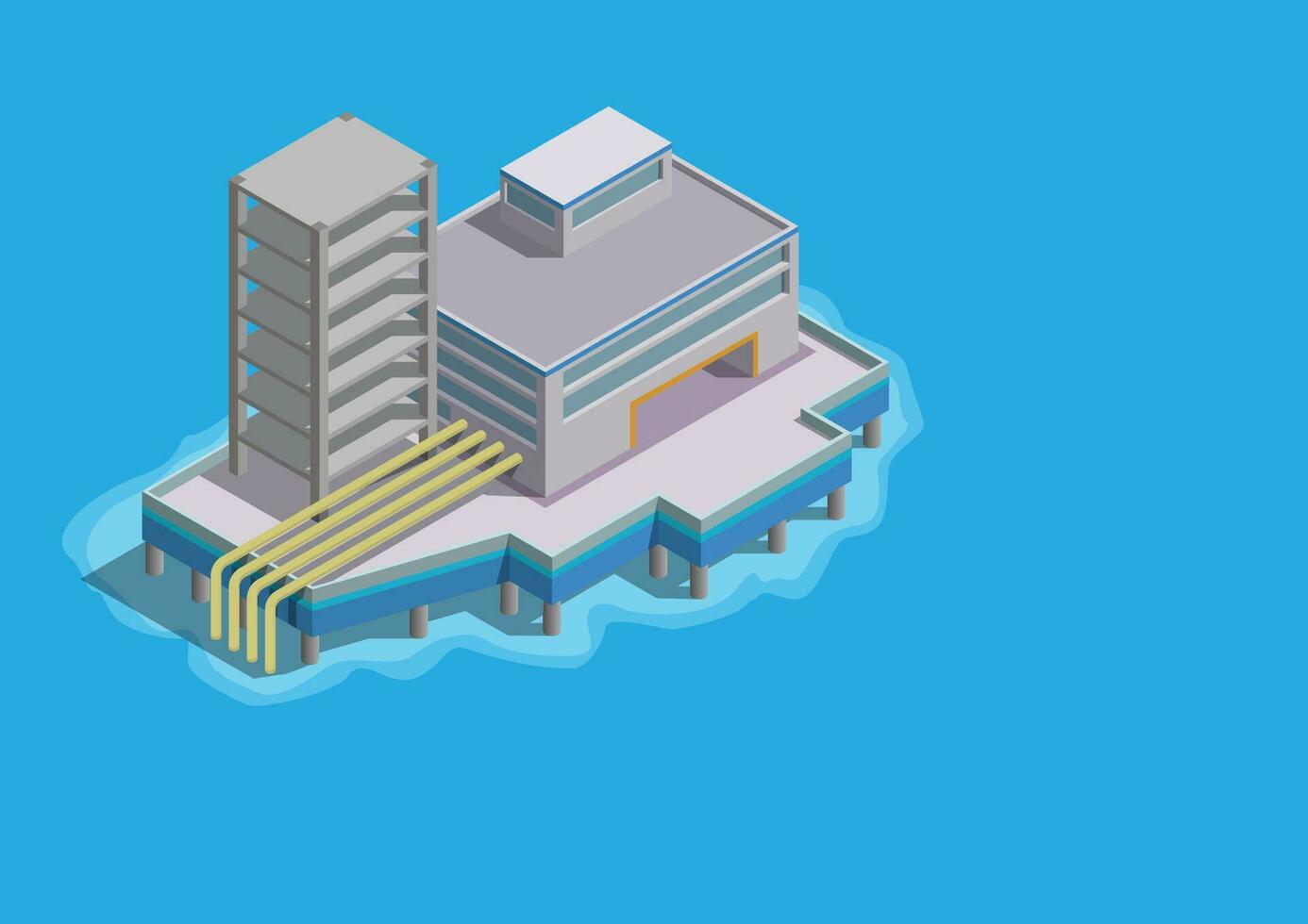 isometric gas industrial building vector