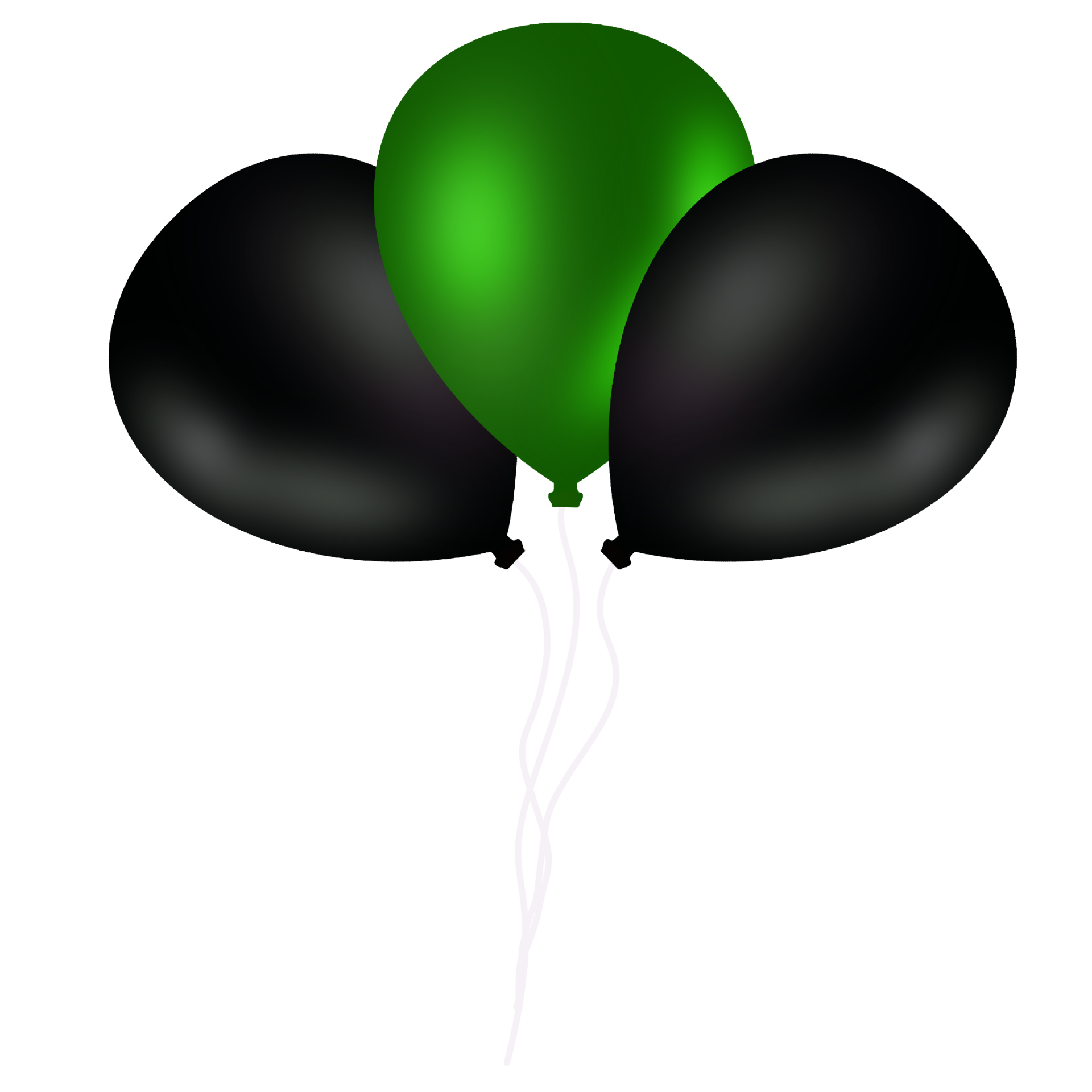 Realistic Green And Black Balloon 27720411 PNG