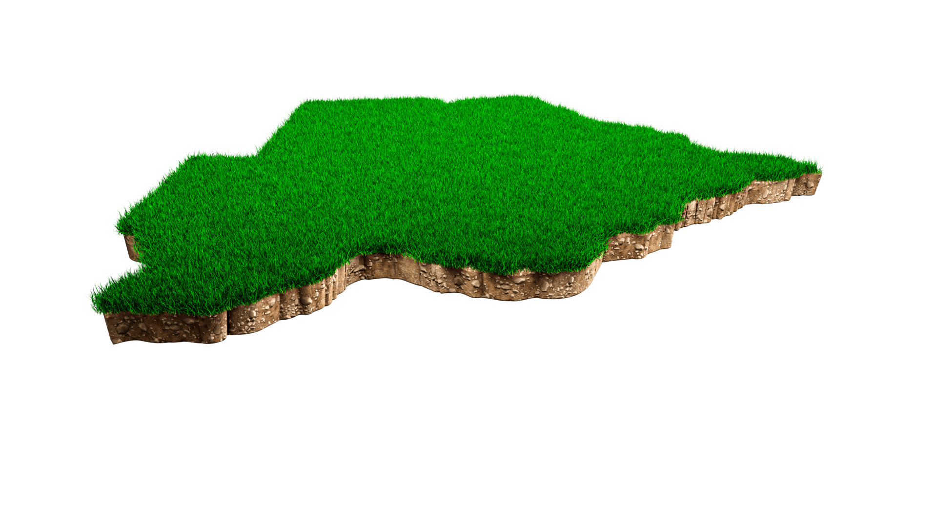 Botswana Map soil land geology cross section with green grass and Rock ...