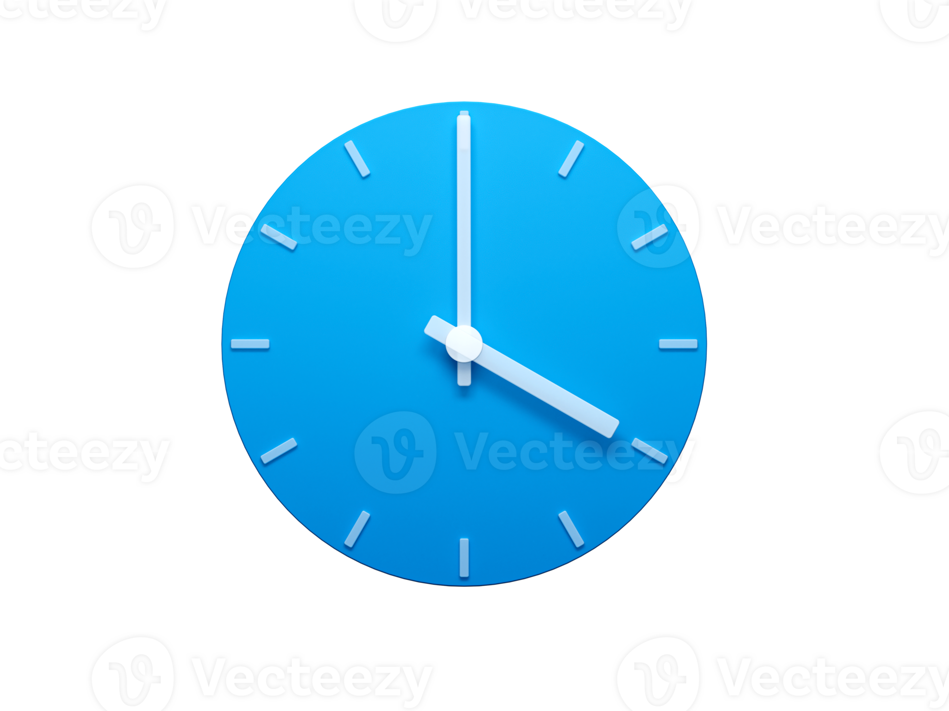 Blue wall Clock with Shadow 3d Illustration. 4 O'clock 27720528 PNG