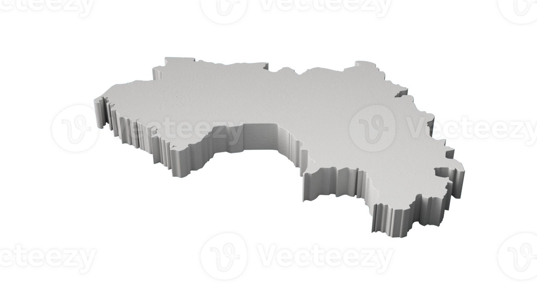 Guinea 3D map Geography Cartography and topology  3D illustration png